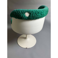 Vintage stoel Futura met groene bekleding en trompetvoet